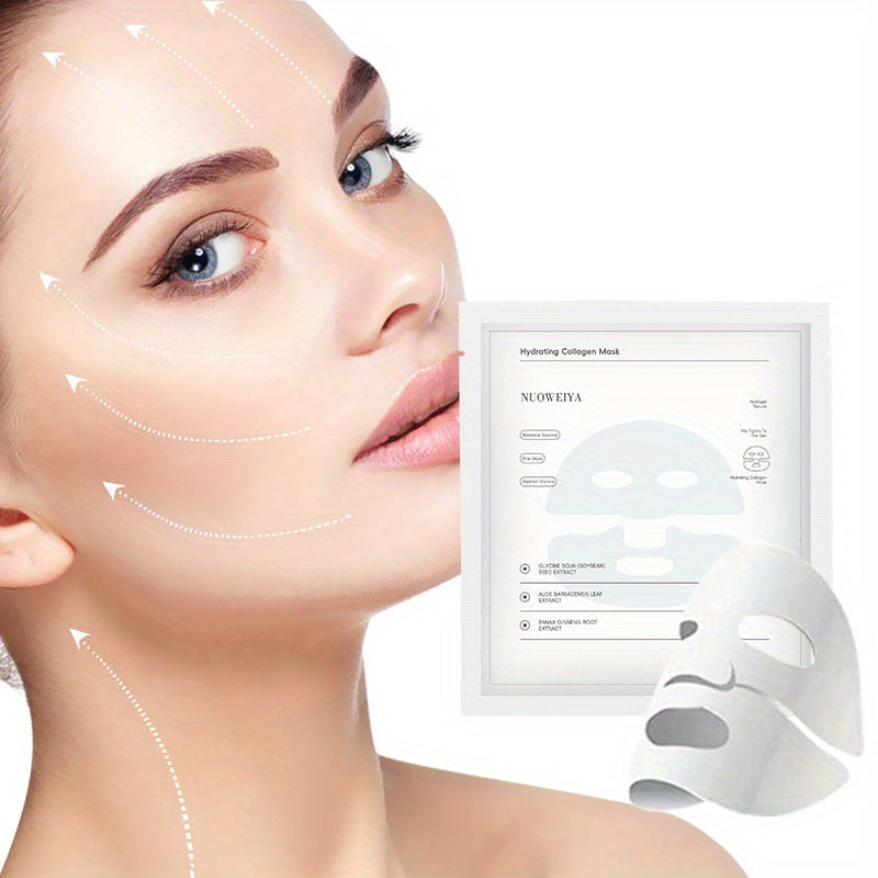 12pcs Set - Deep Collagen Mask, Hydrating Overnight Korean Face Mask for All Light Beige Types, Skincare