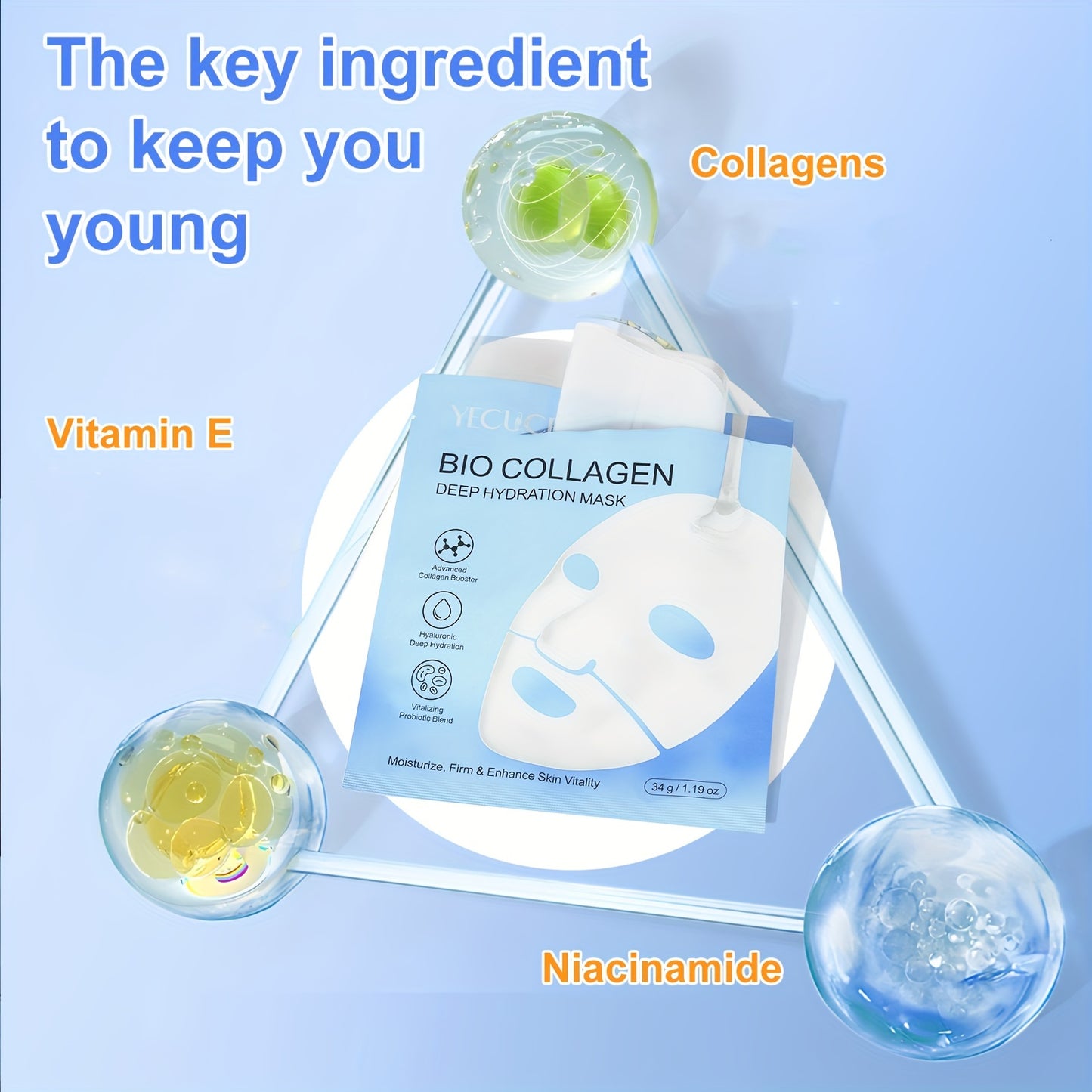 12 Pieces Of Bio-collagen Mask, Luminous Mask, Bio-collagen Real Mask, Moisturizing Sleeping Mask, 2 Boxes, Beauty And Skin Care Products
