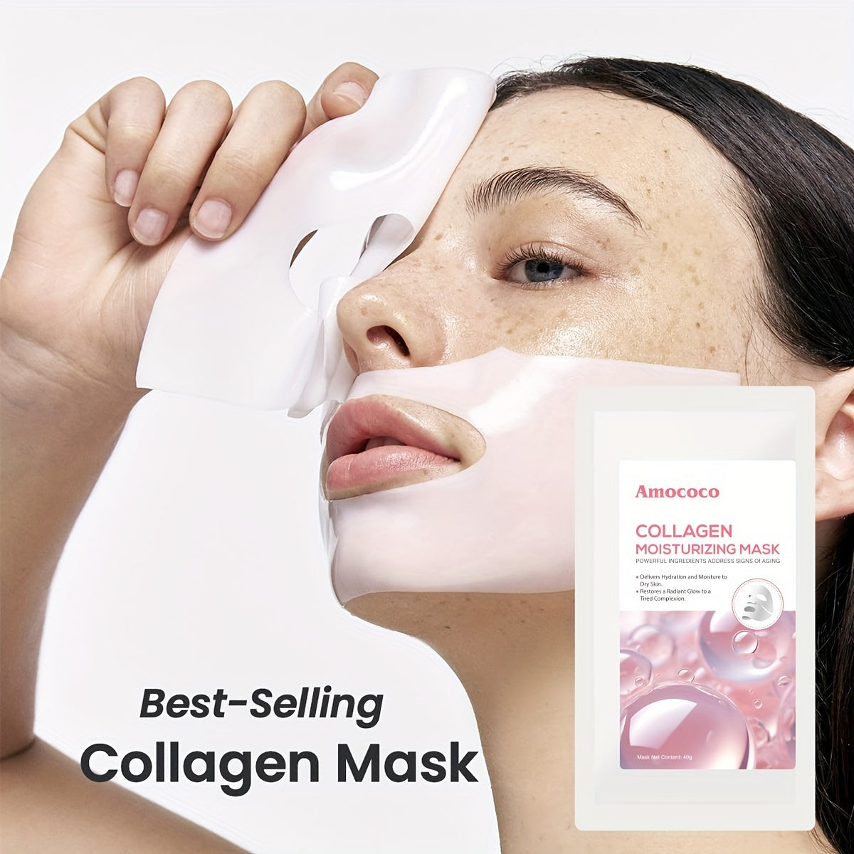 Deep Collagen Mask 5Pcs, Collagen Lifting Mask Even Skin Tone, Hydrate And Moisturize Facial Masks Overnight
