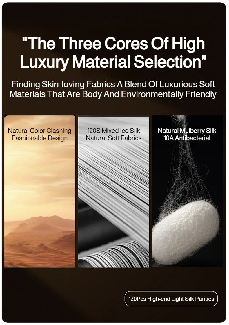 Premium Antibacterial Boxer Shorts Men's Summer Ice Silk Underwear with Mulberry Silk Gusset Seamless Design for Luxury Comfort