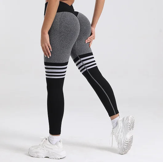 Women Gym V Back Line Leggings Butt Lifting Fitness Athletic Workout Scrunch Leggins Outdoor Yoga Pants Sports Tights S-XL