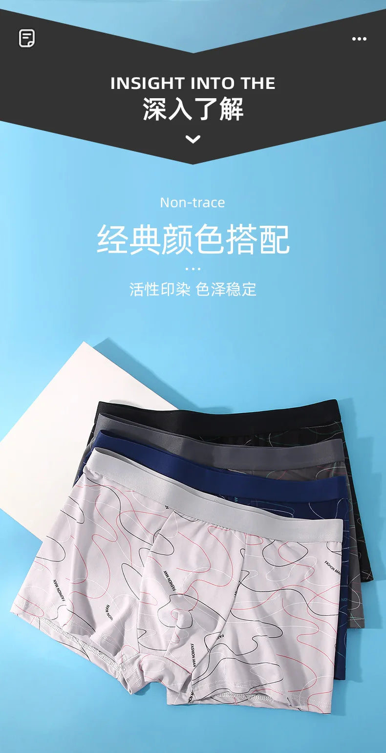 Men's boxers youth Mid-waist Boxers Large size underpants Boxer Shorts Men's Panties Underpants Boxershorts Underwear for Male