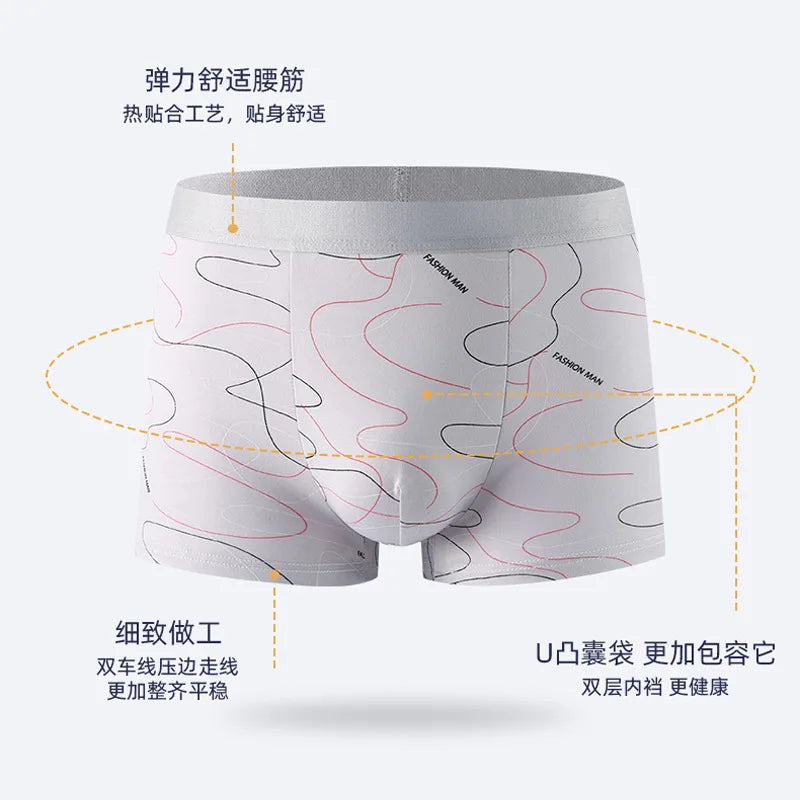 Men's boxers youth Mid-waist Boxers Large size underpants Boxer Shorts Men's Panties Underpants Boxershorts Underwear for Male