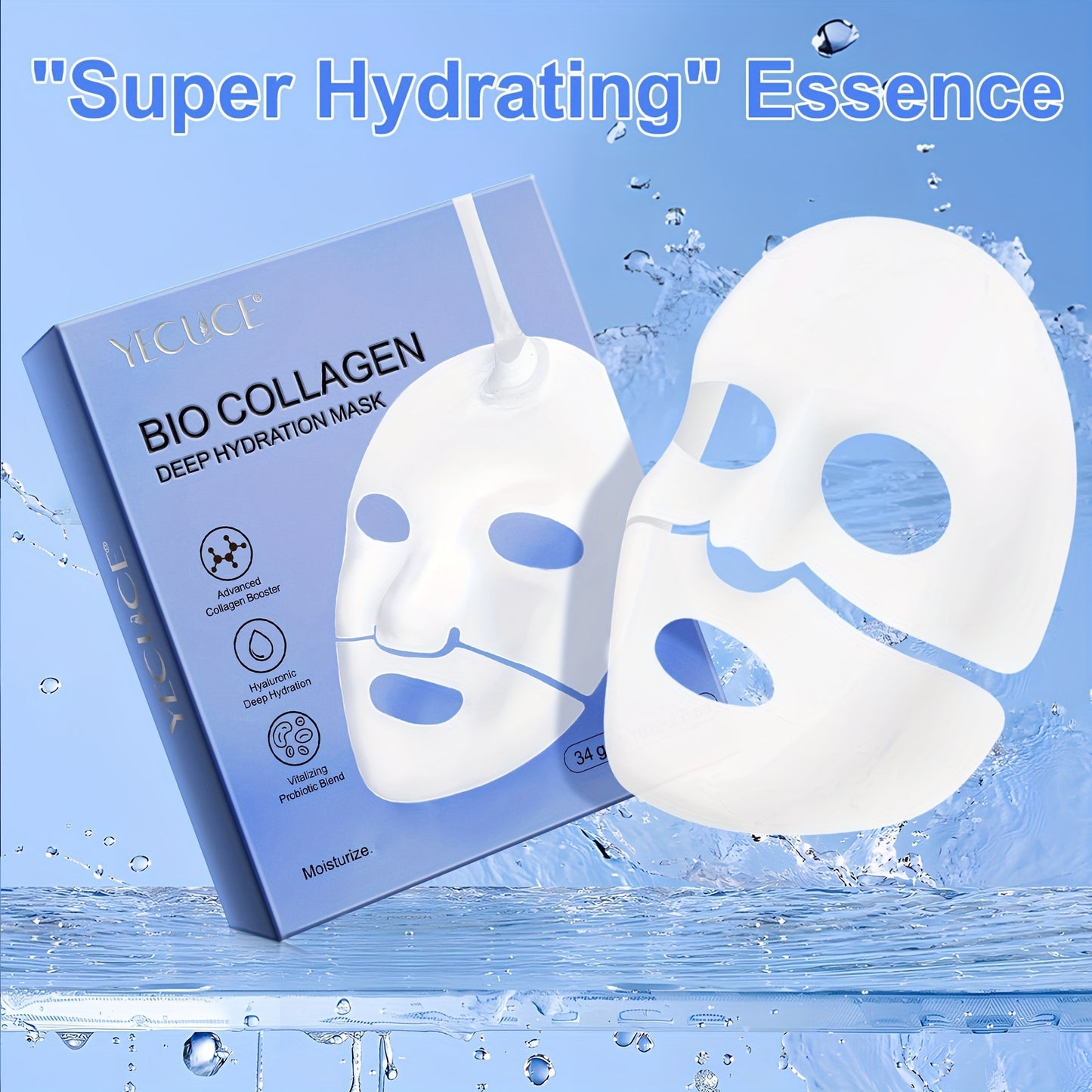12 Pieces Of Bio-collagen Mask, Luminous Mask, Bio-collagen Real Mask, Moisturizing Sleeping Mask, 2 Boxes, Beauty And Skin Care Products