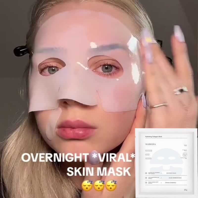 12pcs Set - Deep Collagen Mask, Hydrating Overnight Korean Face Mask for All Light Beige Types, Skincare