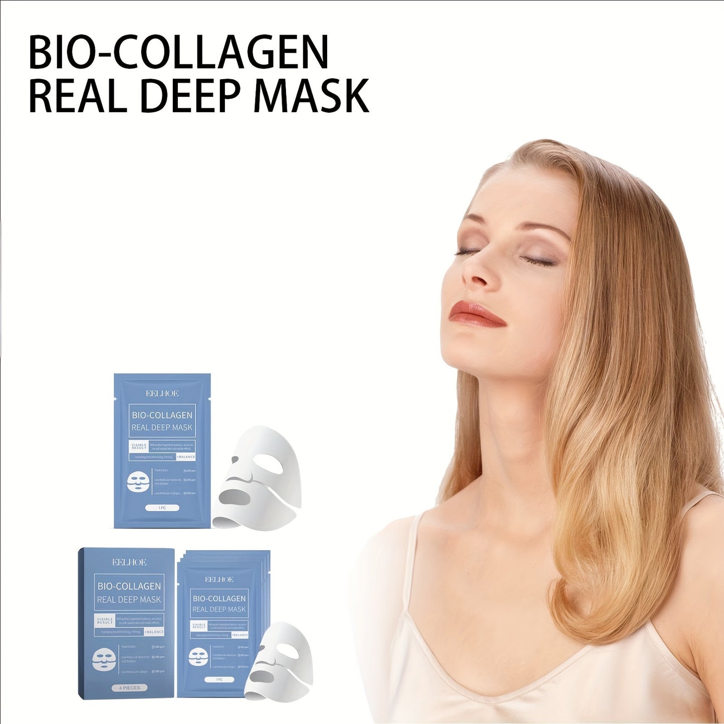 Collagen Mask. Highly Effective In Moisturizing And Effectively Locking In Moisture. Hydrates The Skin. Makes The Skin Soft, Smooth And Delicate. Tightens And Replenishes Water. Moisturizing Mask For Skin Tone.