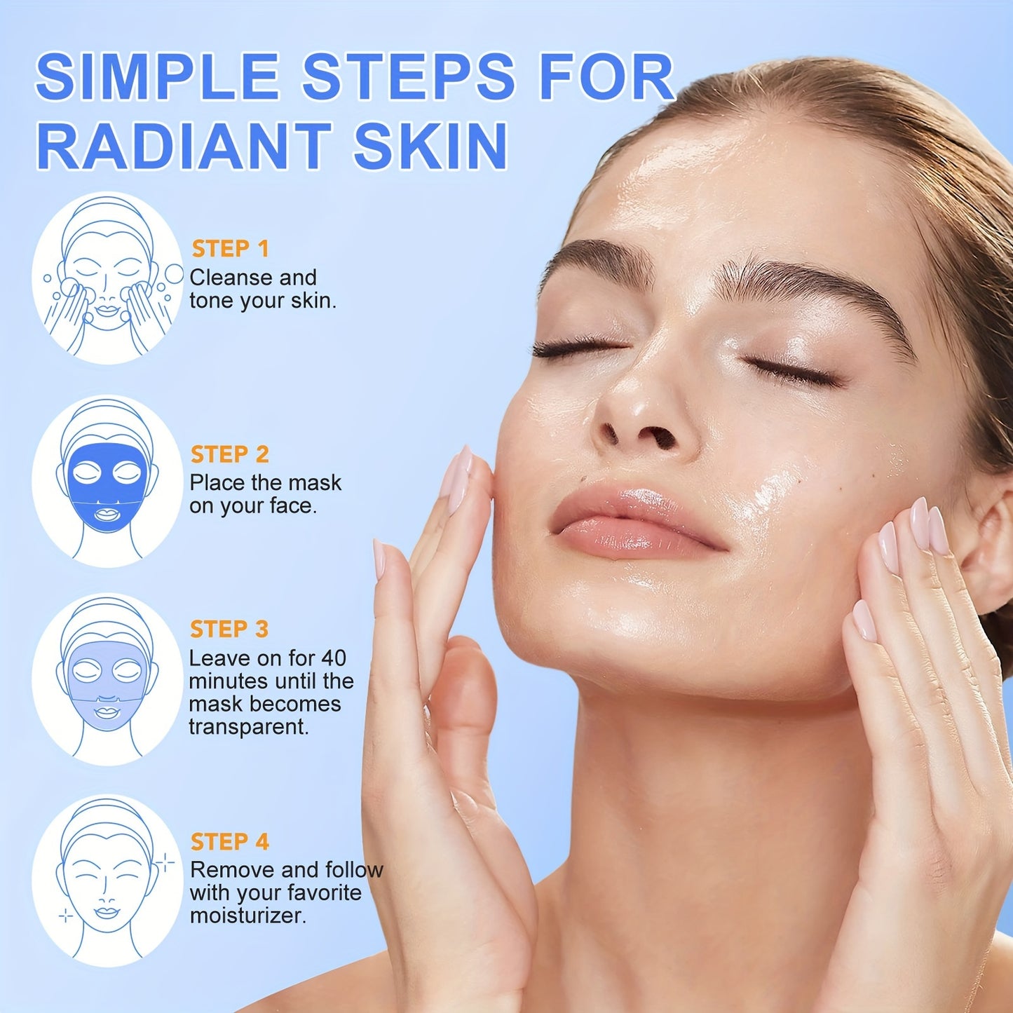 18pcs Collagen Mask, Deep Moisturizing, Contains Collagen, Hyaluronic Acid, Vitamin E And Niacinamide, Suitable for All Skin Types to Moisturize, Gift for Girls, Facial Moisturizing Mask