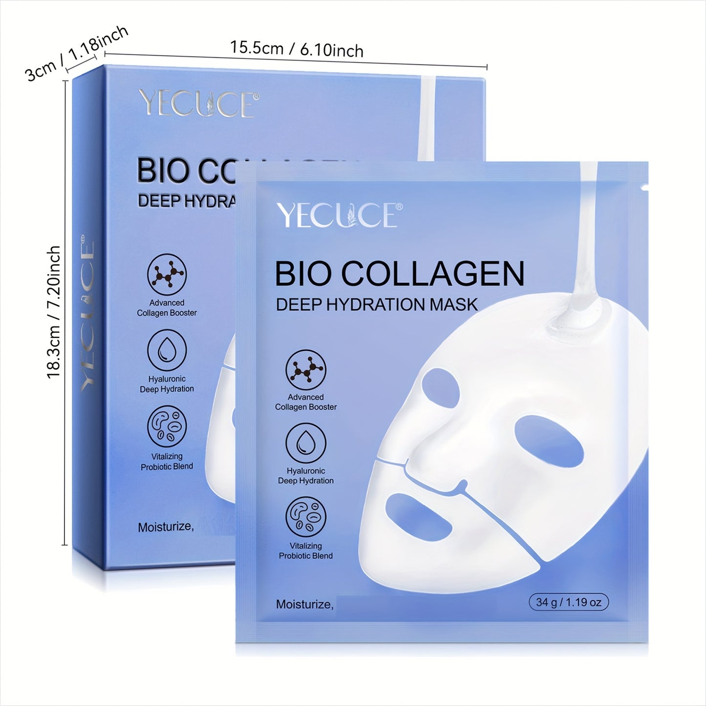 12 Pieces Of Bio-collagen Mask, Luminous Mask, Bio-collagen Real Mask, Moisturizing Sleeping Mask, 2 Boxes, Beauty And Skin Care Products
