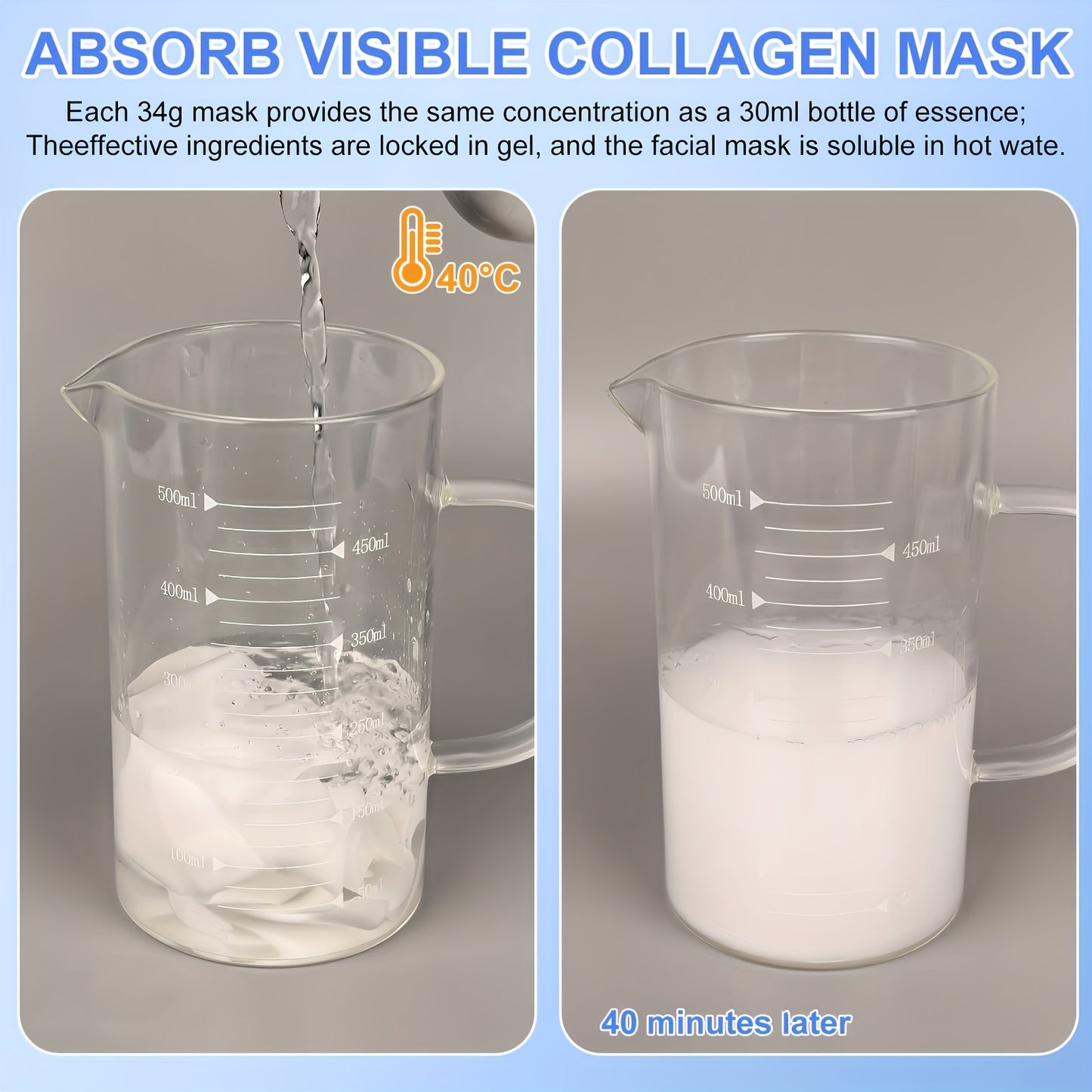 18pcs Collagen Mask, Deep Moisturizing, Contains Collagen, Hyaluronic Acid, Vitamin E And Niacinamide, Suitable for All Skin Types to Moisturize, Gift for Girls, Facial Moisturizing Mask