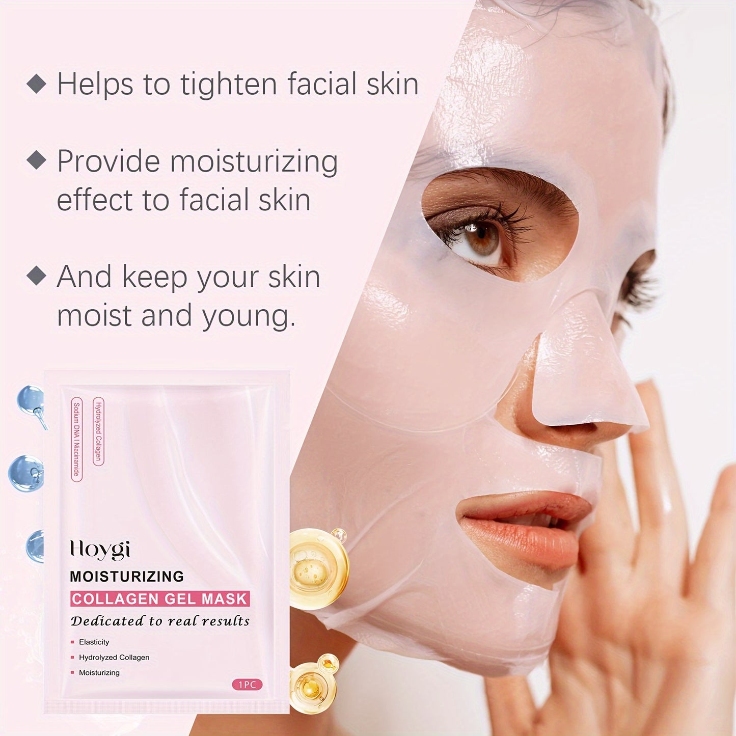[Pink Collagen Mask] PDRN Pink Collagen Gel Mask | Glass Glow Light Beige Overnight Mask, Pore Care, Firming, Moisturizing, Even Light Beige, 58g, 1pc