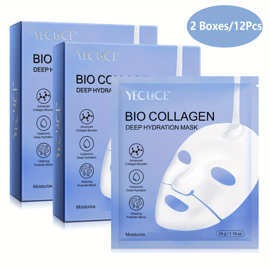 12 Pieces Of Bio-collagen Mask, Luminous Mask, Bio-collagen Real Mask, Moisturizing Sleeping Mask, 2 Boxes, Beauty And Skin Care Products